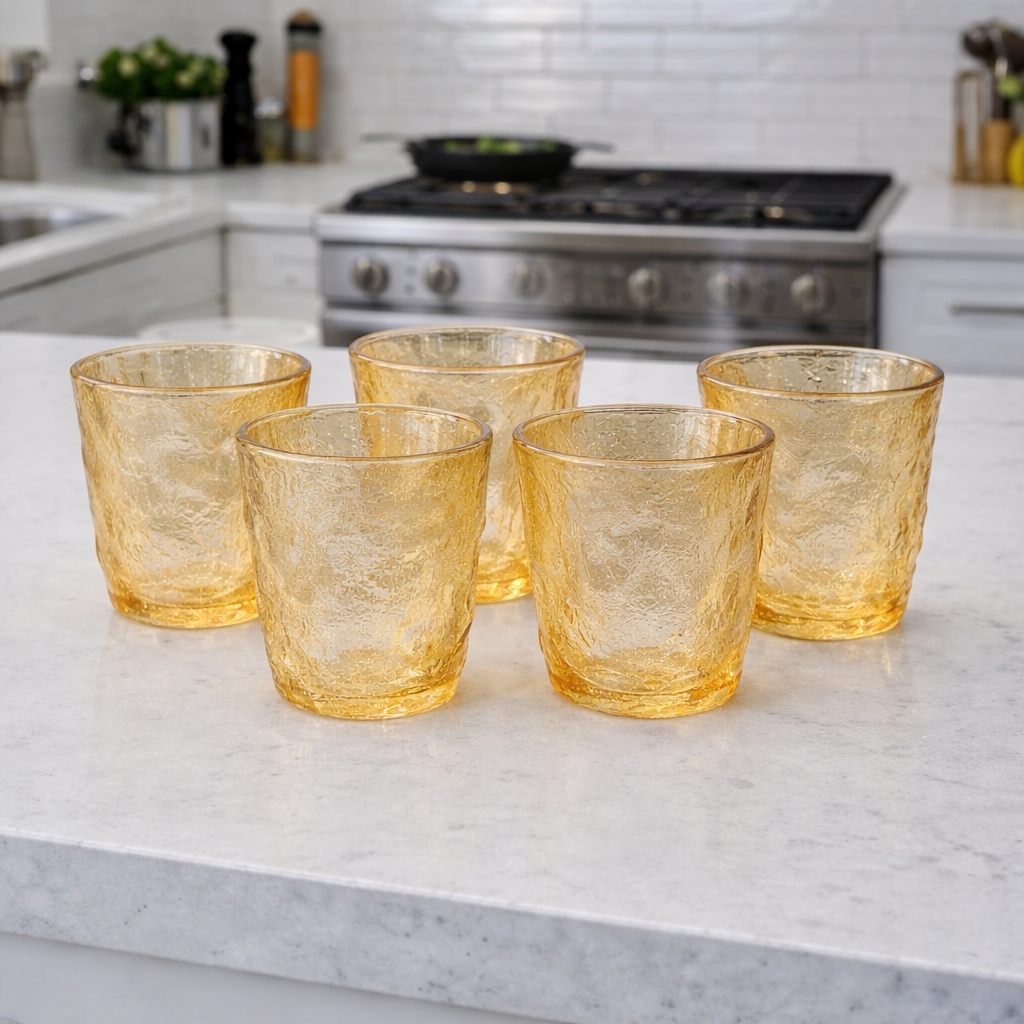 6 Pcs Premium Gold Glass Set