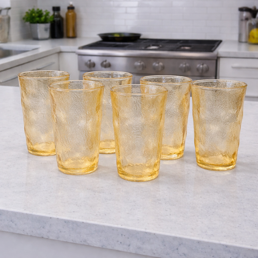 6 Pcs Premium Gold Glass Set