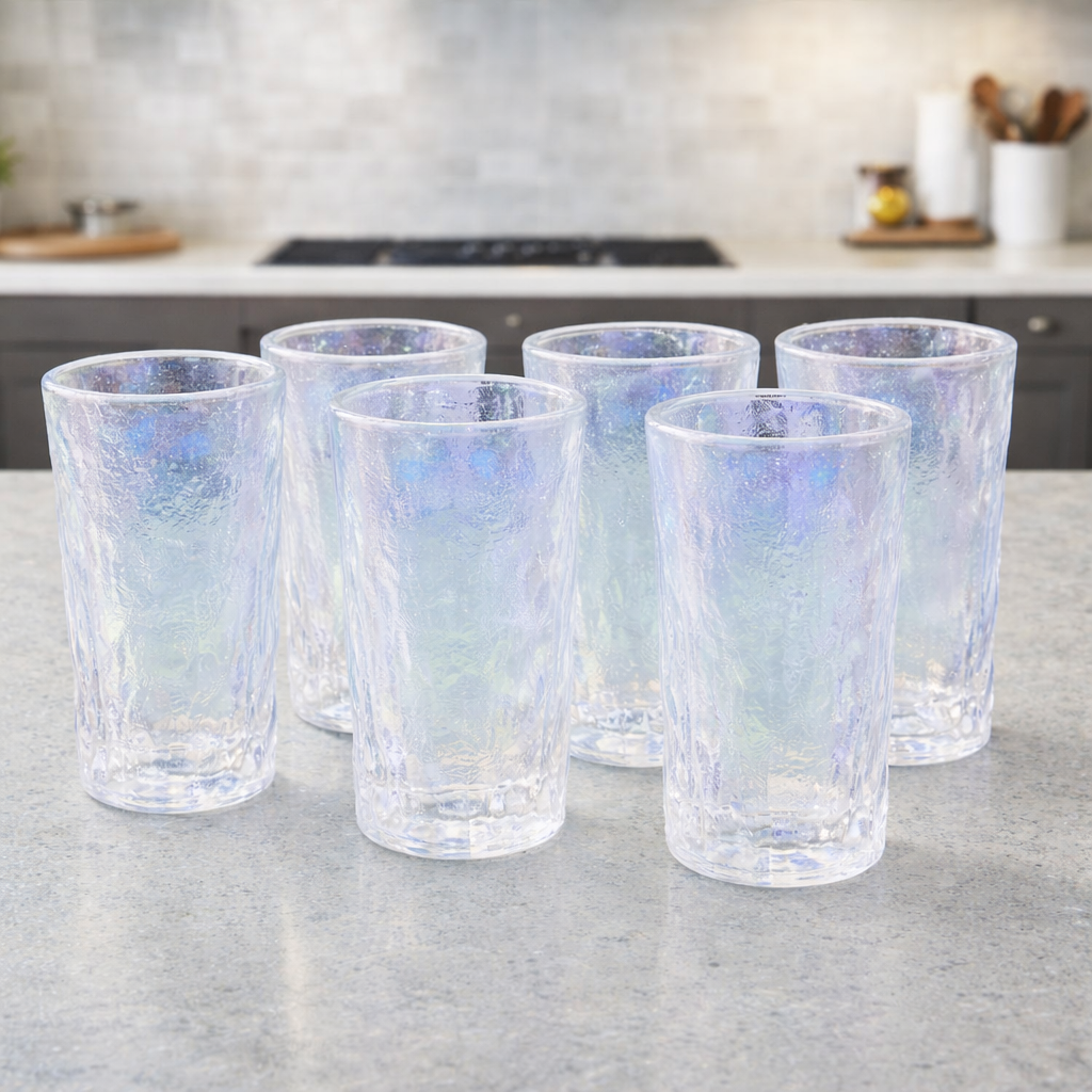 Rainbow Frosted Glass Set – 6 Pcs