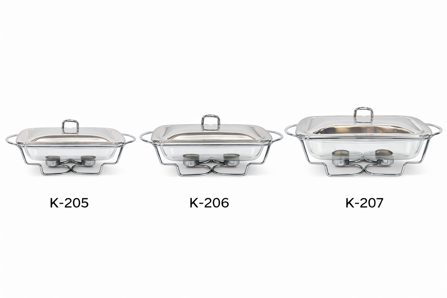 Stainless Steel Square Chafing Dish with Pyrex Glass Dish & Lid  – Premium Buffet Food Warmer