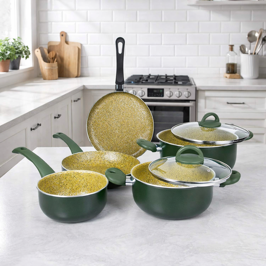Illa Bio-Cook Oil 7 Pcs Non-Stick Cookware Set – Premium Granite Coating