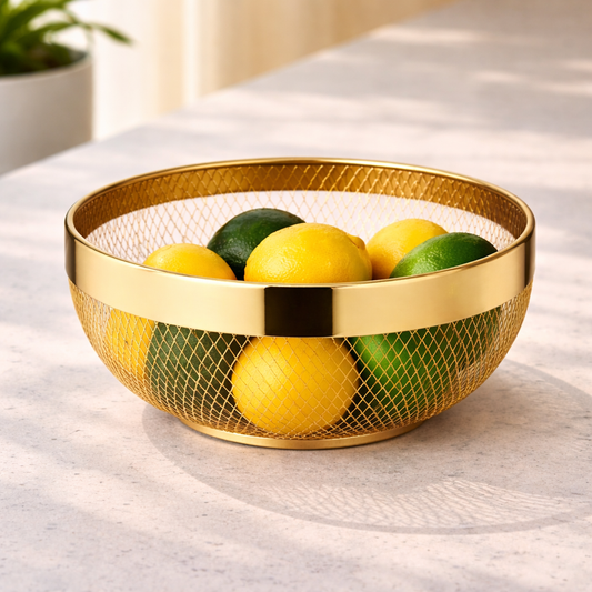 Premium Gold Mesh Fruit Bowl