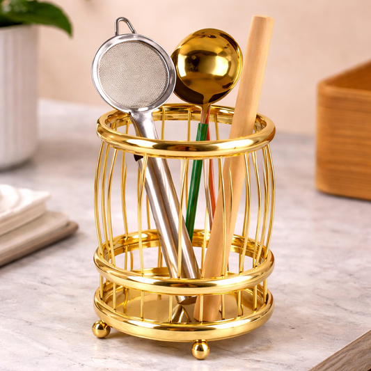 Luxury Gold Kitchen Utensil Holder