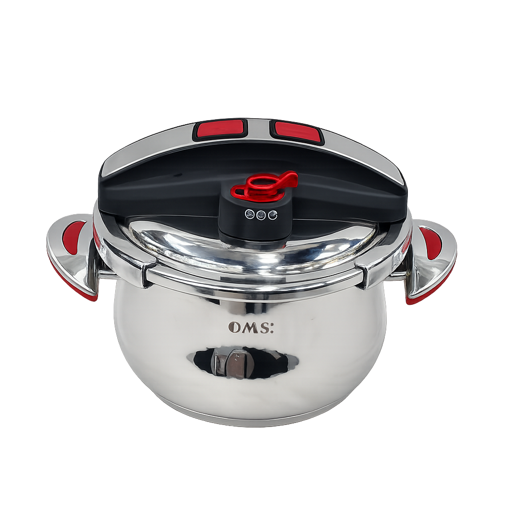 O.M.S Pressure Cooker  – Red Color | 5 Liter Heavy-Duty Cooker