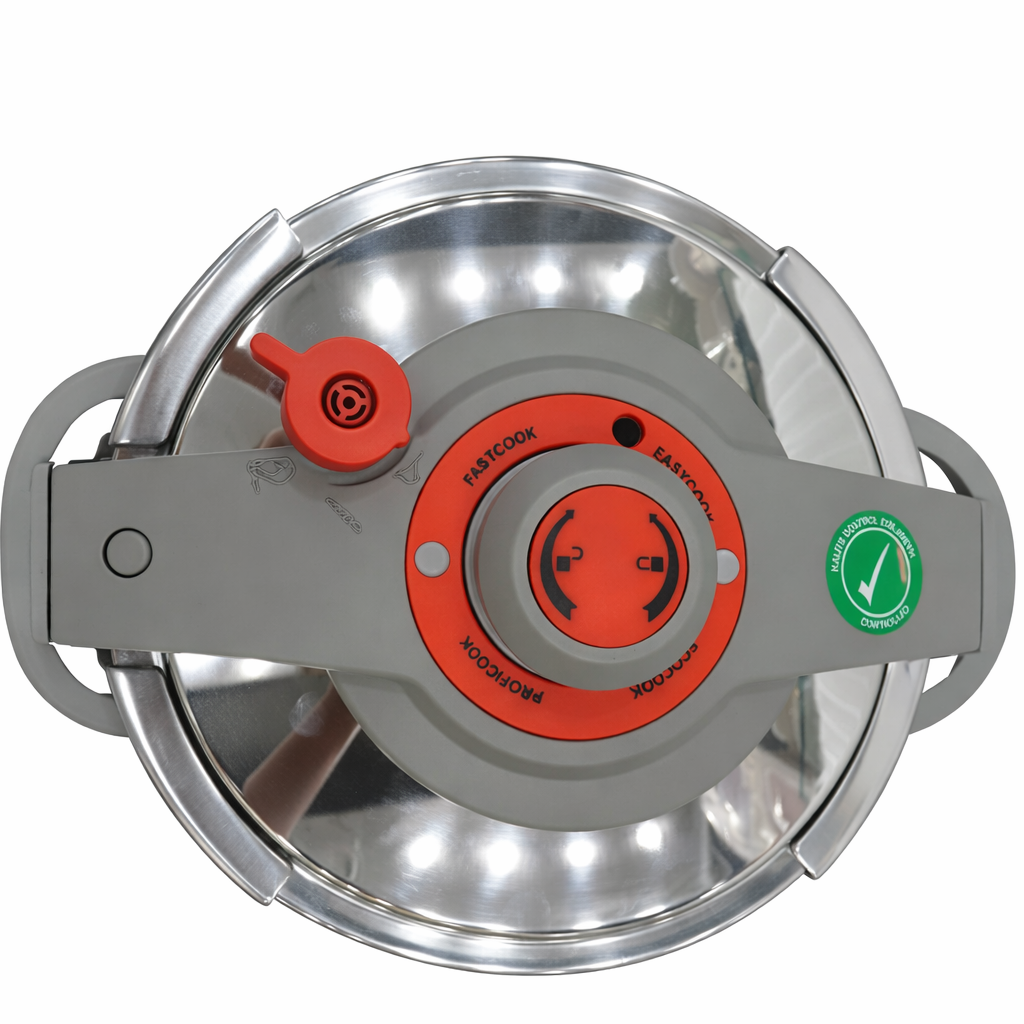 Falez Pressure Cooker – Grey & Red Color | 9 Liter Heavy-Duty Cooker