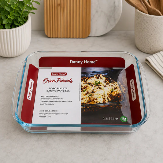 Danny Home Borosilicate Glass Baking Pan – 2.2L