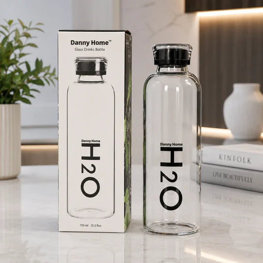 Danny Home Glass Drink Bottle – 750ml (Black)