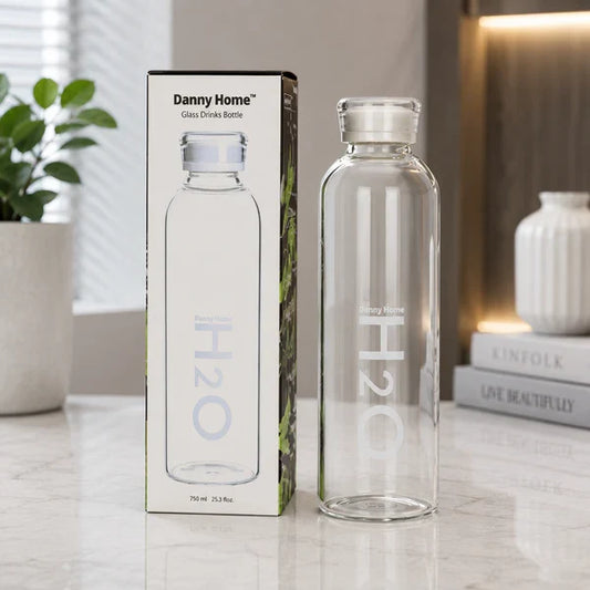 Danny Home Glass Drink Bottle – 750ml (White)