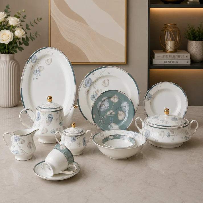 Sapphire Meadow Dinner Set – 61 Pieces