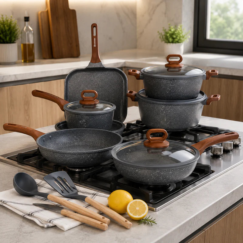 Granite Non-Stick Cookware Set - 16-Piece