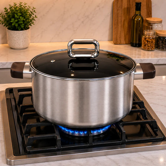 Stainless Steel Casserole with Glass Lid
