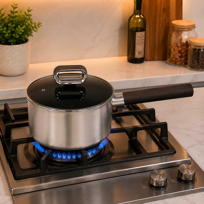 Stainless Steel Sauce Pan with Glass Lid | 18cm