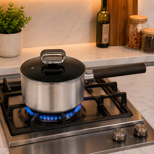 Stainless Steel Sauce Pan with Glass Lid | 18cm