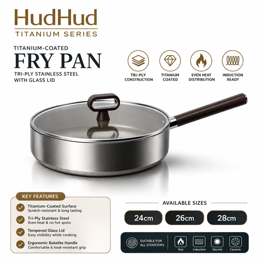 HudHud Titanium Fry Pan – 24–28cm