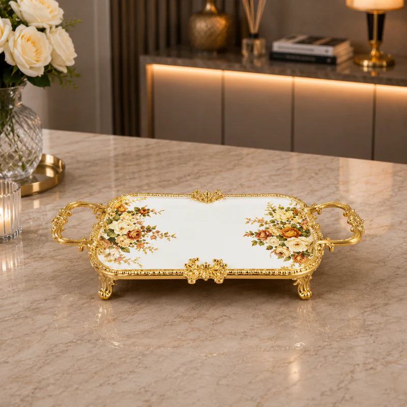 Brilliant Royal Gold Rectangular Serving Tray – 41x21x6cm