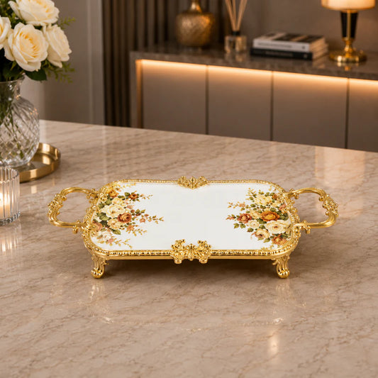 Brilliant Royal Gold Rectangular Serving Tray – 41x21x6cm