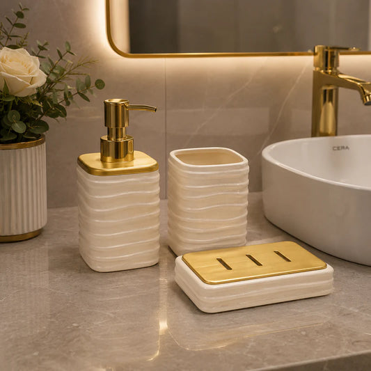 Luxury Beige Bathroom Accessory Set