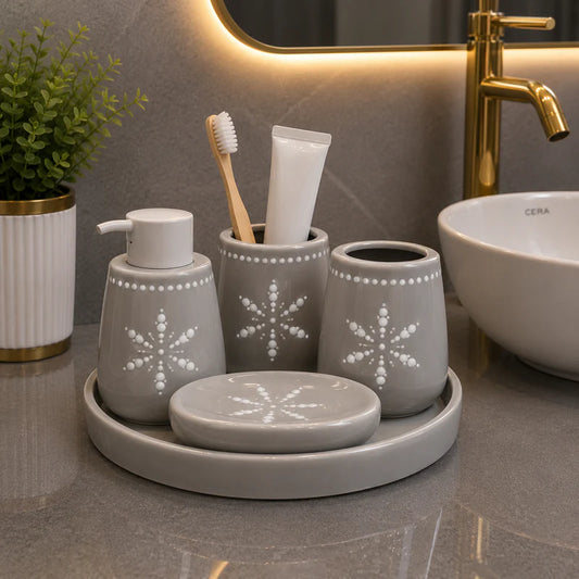 Brilliant Luxury Gray Star Bathroom Tray Set