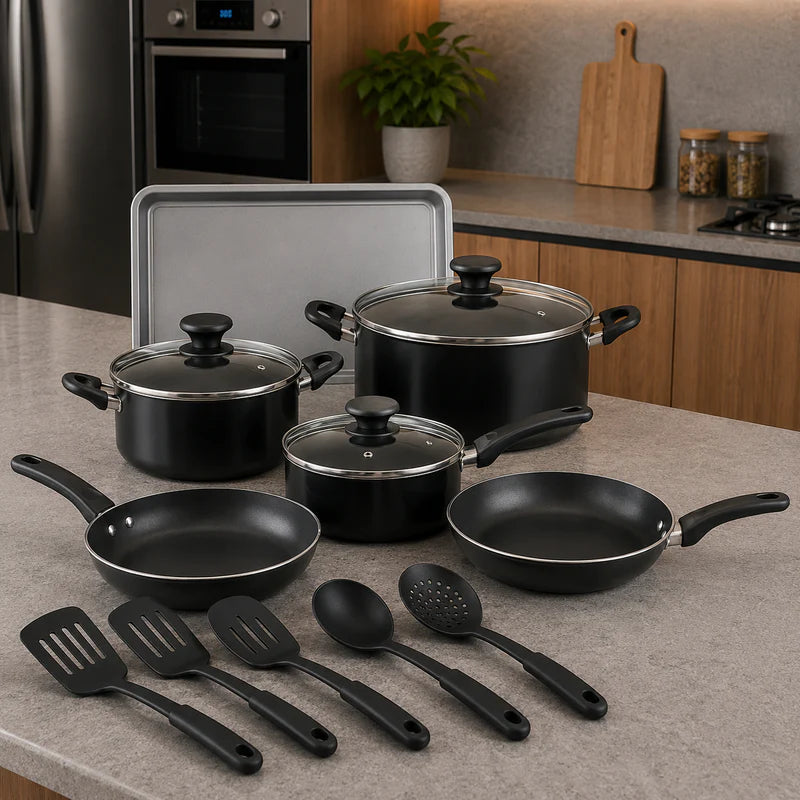 Prestige 15Pcs Cooking Set | Black