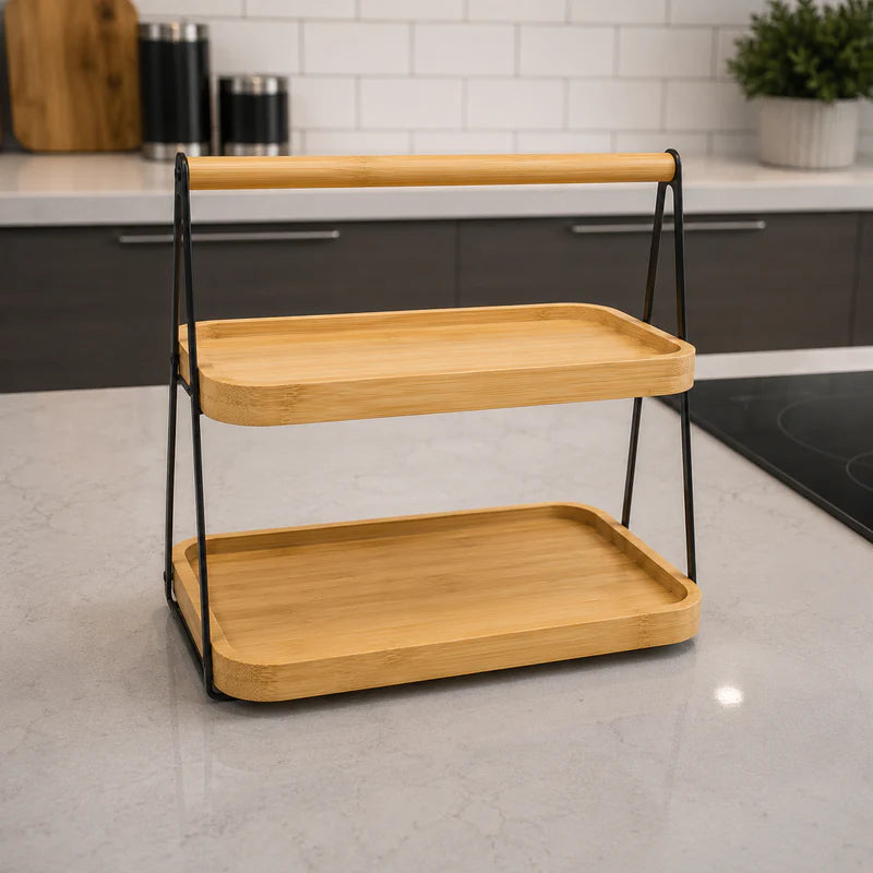 Bamboo Elite 2-Tier Display Stand Oval