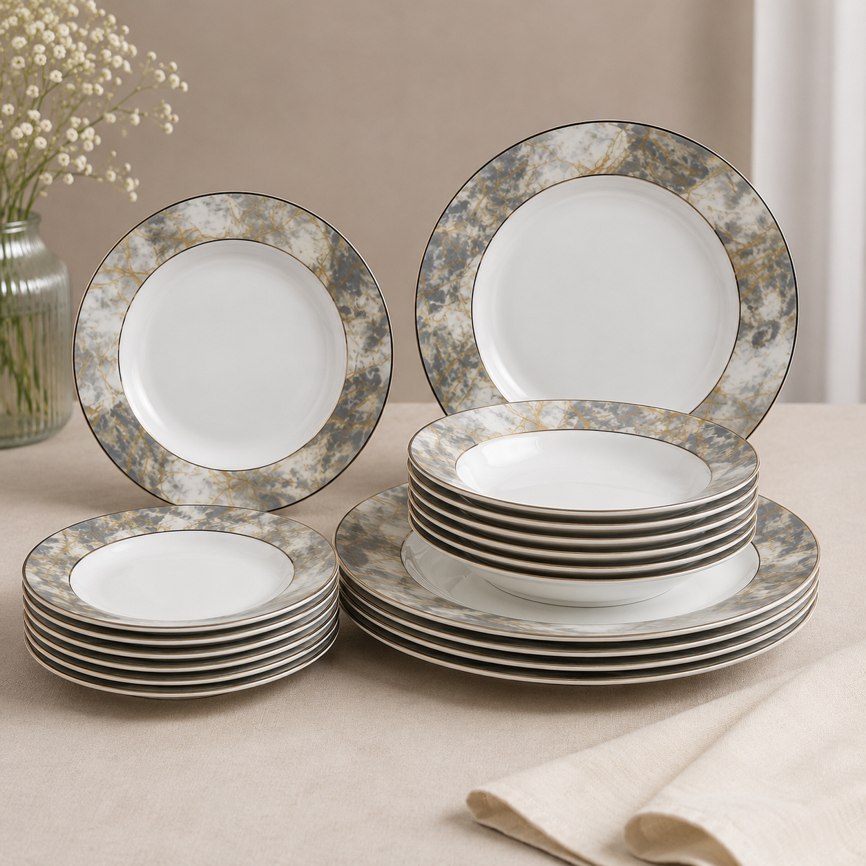 Premium Superbone 18pcs Dinnerware Set