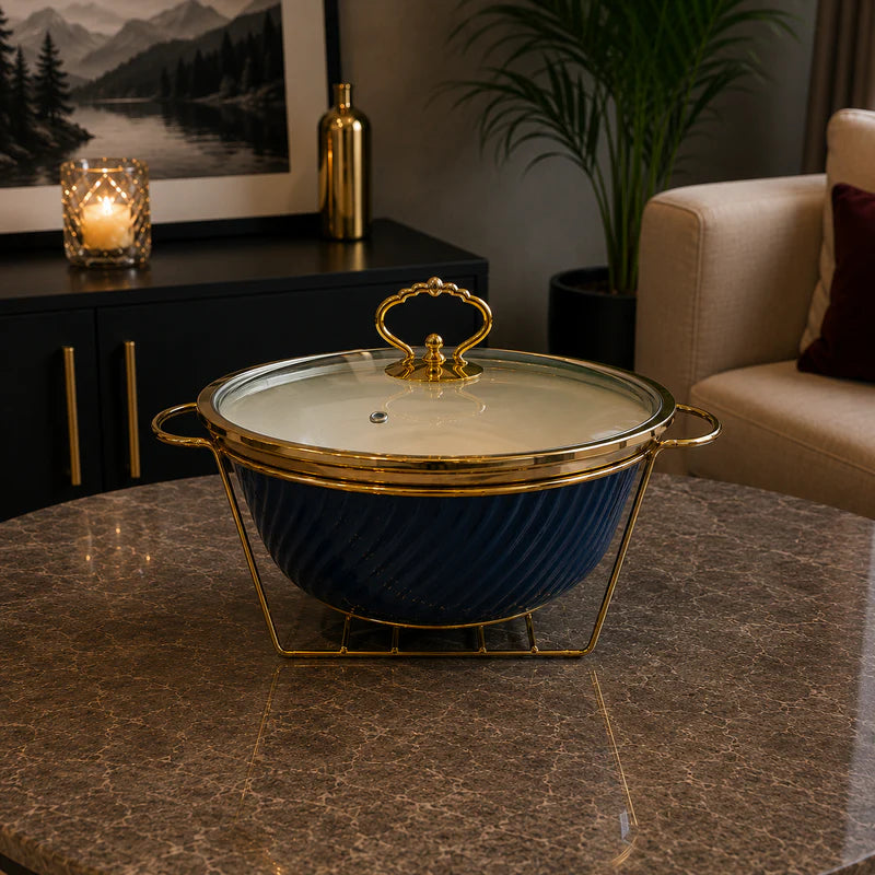 Round Blue Serving Dish - 10 Inches