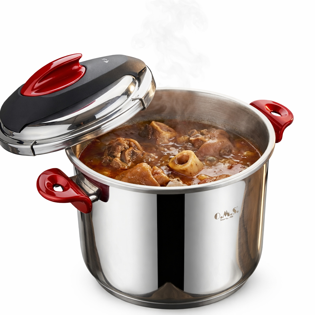O.M.S Pressure Cooker – Red Color | 14 Liter Extra Large Heavy-Duty Cooker
