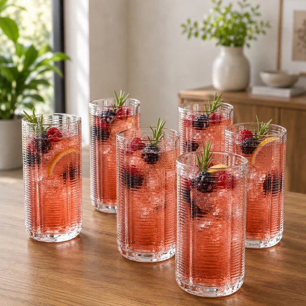 Crystal Round Glass Set - Set of 6