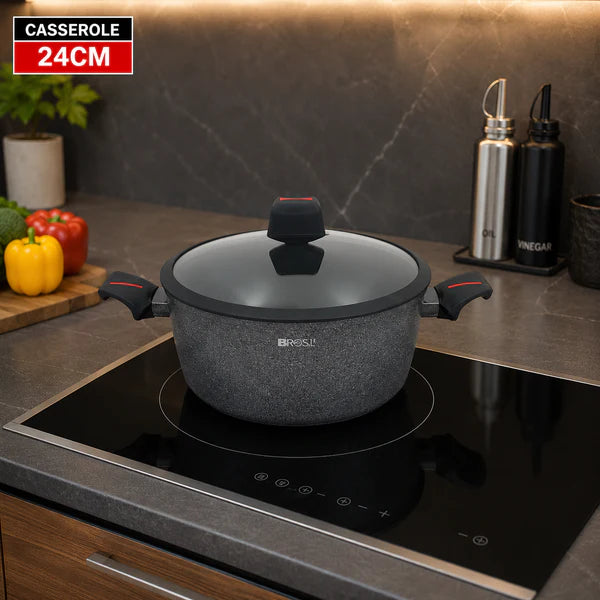 Granite Non-Stick Casserole with Glass Lid