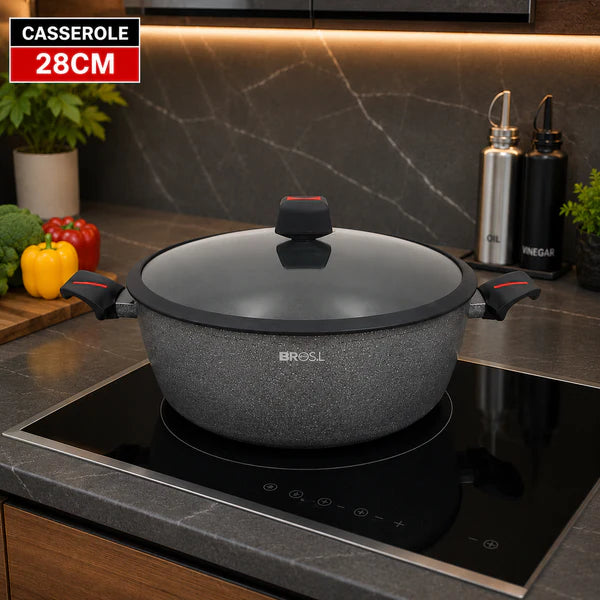 Granite Non-Stick Casserole with Glass Lid