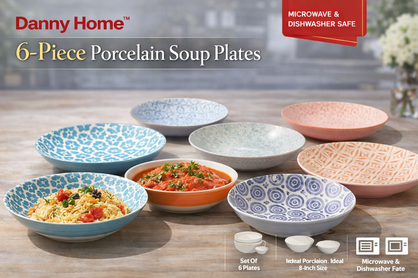 Porcelain Soup Plates – 6pcs