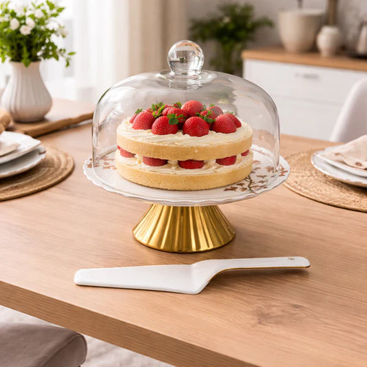 Angela 11.5" Cake Stand with Glass Lid & Lifter