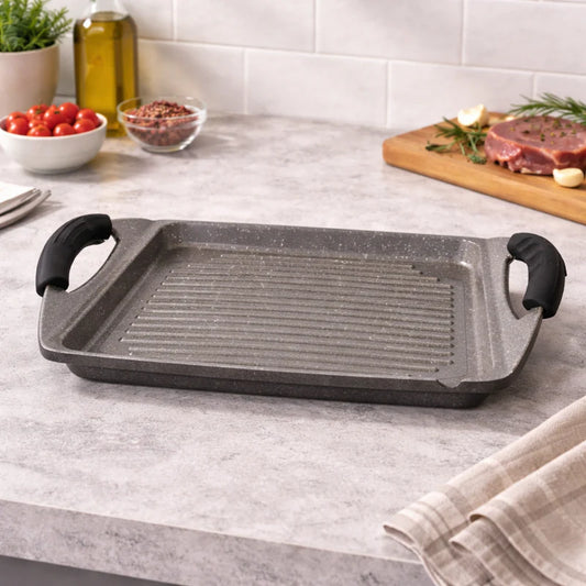 Danny Home Granite Gridder Grill Plate 35.8cm