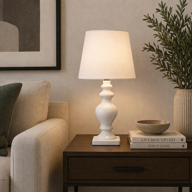 Danny Home White Table Lamp 45.5cm