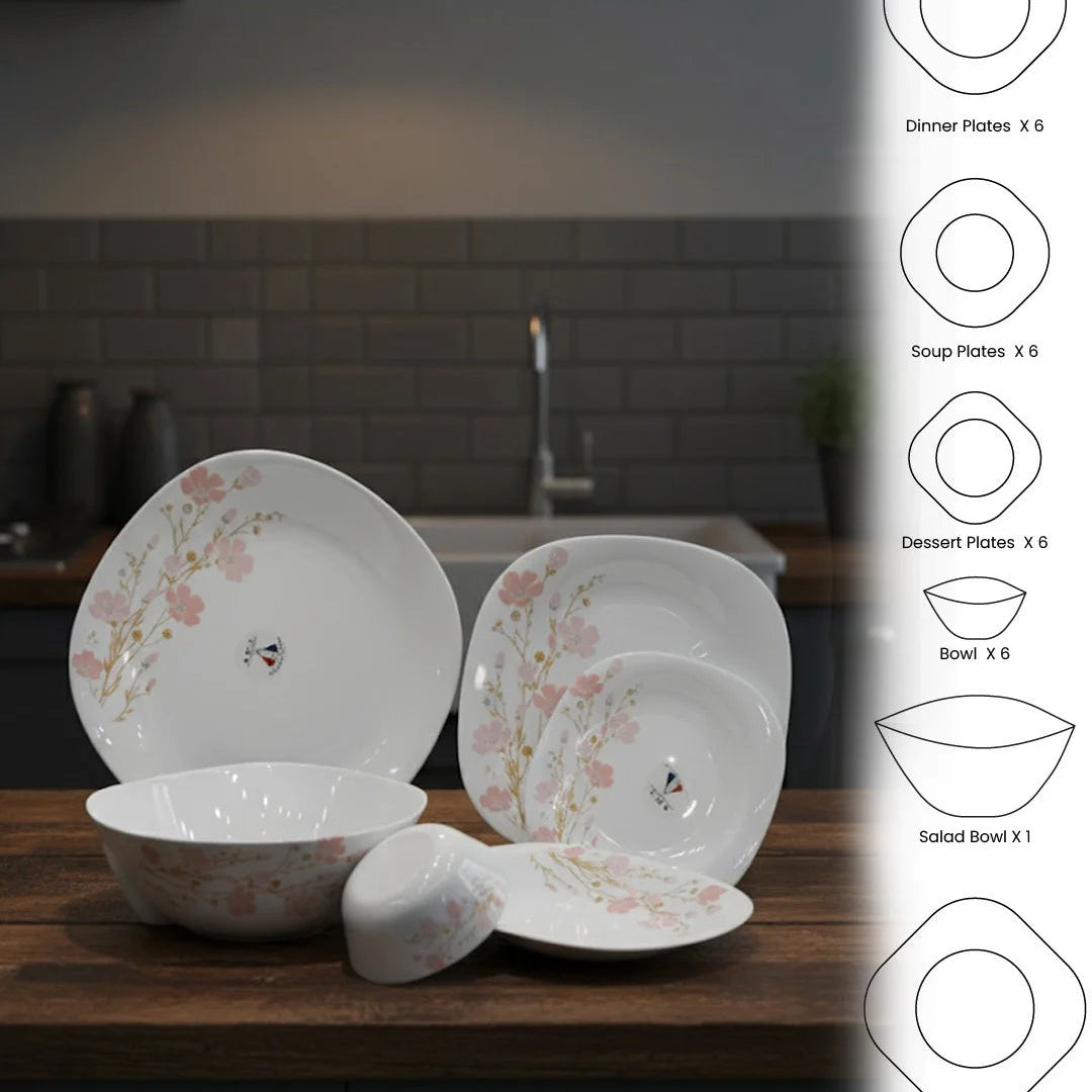 Opal Elegant Floral Dinnerware Set  – 26 Pieces