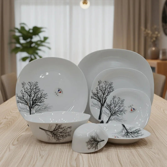 Opal Minimalist Winter Tree Dinnerware Set– 26 Pieces