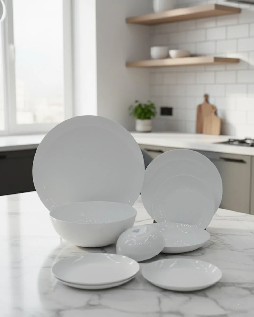 26-Piece Opal Dinner Set – White Classic Design