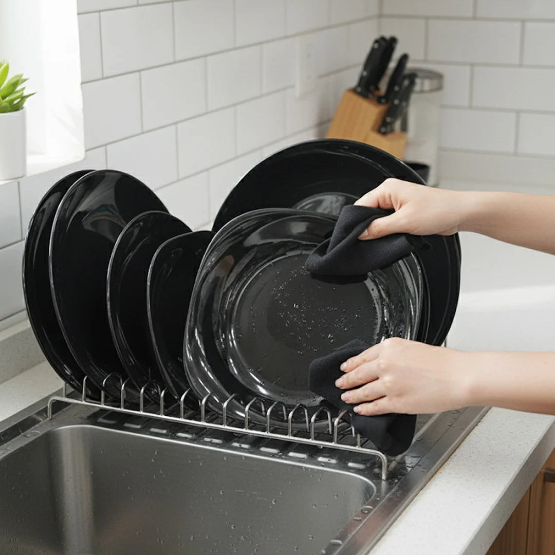 Luxury Opal  Black Dinnerware Set