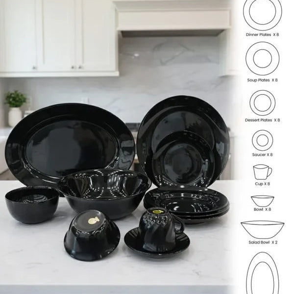 Luxury Opal Black Dinnerware Set