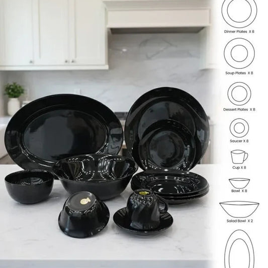 Luxury Opal Black Dinnerware Set