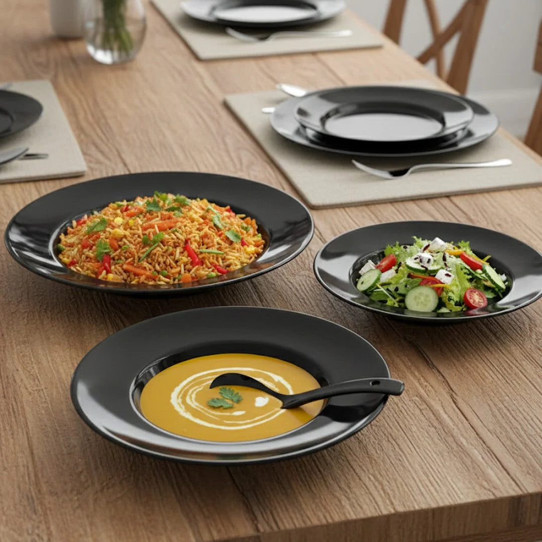 Luxury Opal Black Dinnerware Set