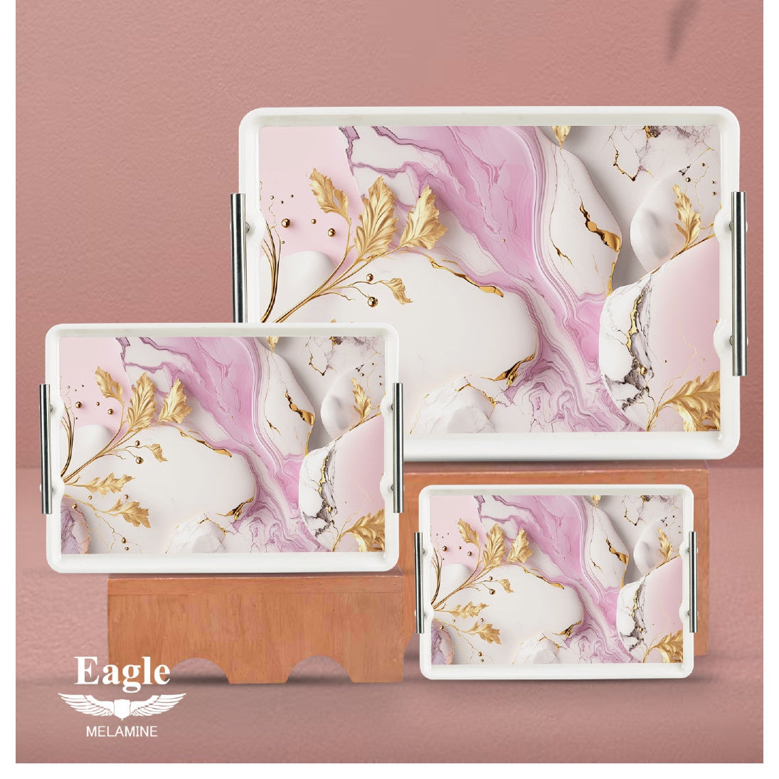 Melamine Serving Tray Set – 3pcs
