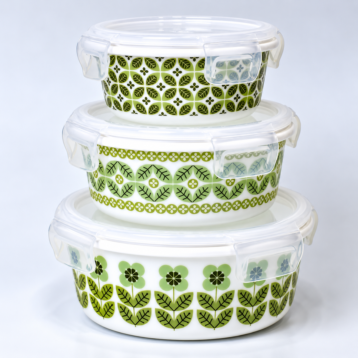 3-Piece Marble Bowl Set – Airtight Food Storage Containers