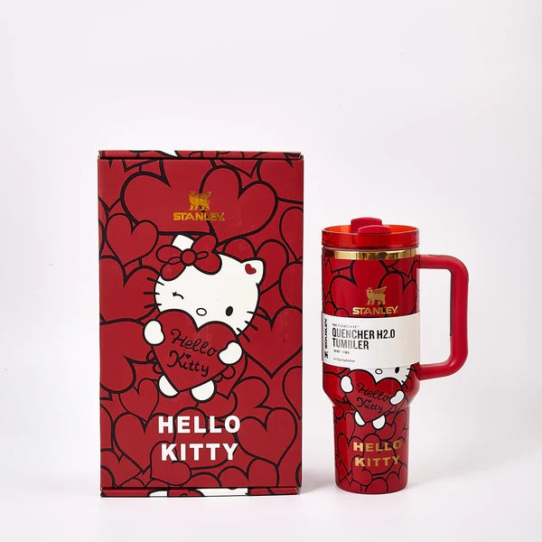 40oz Stanley x Hello Kitty Dupe Sweet Hearts Glitter Tumbler