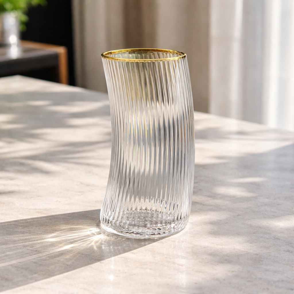 Crystal Gold Rim Cocktail Glasses – Large (6pcs)