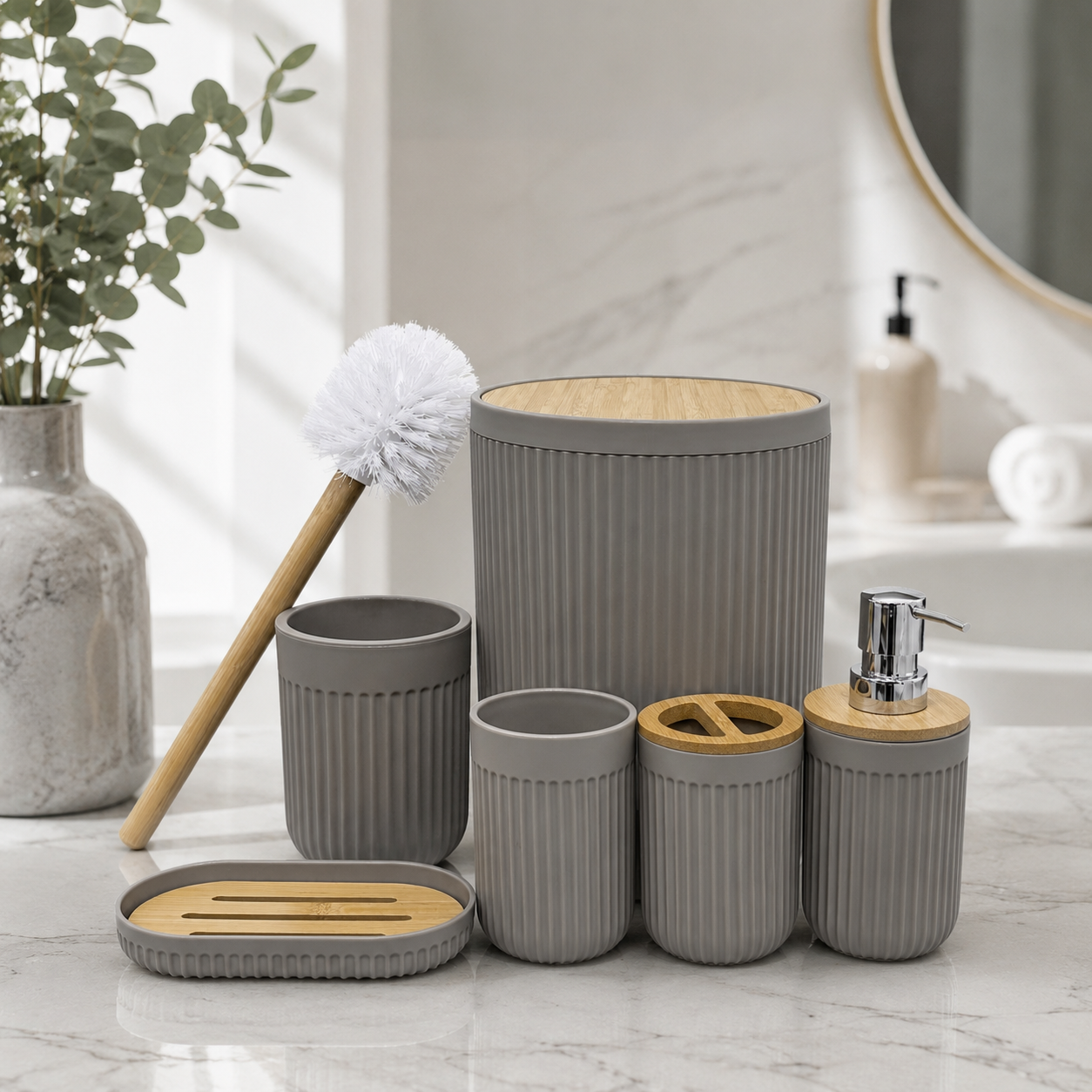 Premium 6-Piece Bathroom Countertop Set