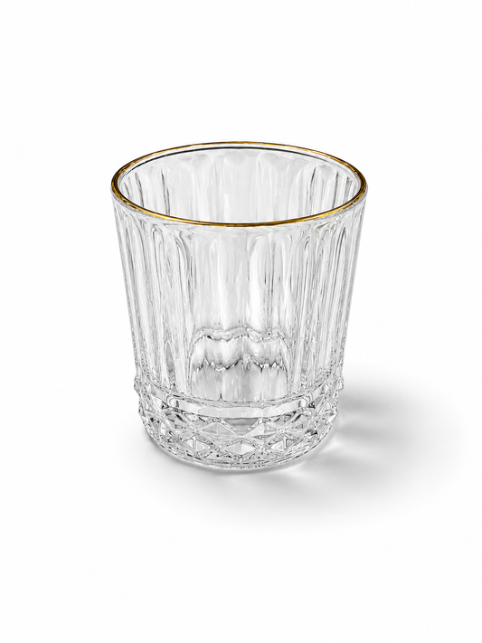 6 Pcs Luxury Gold Rim Crystal Glass Tumbler Set