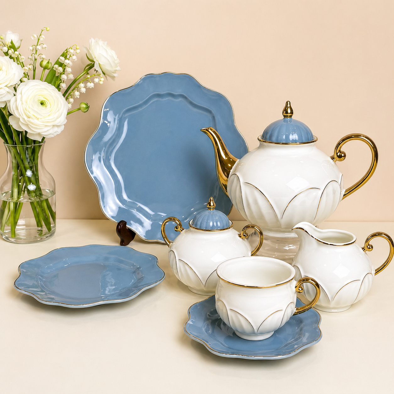 Premium Luxury 24PC Porcelain Tea Set