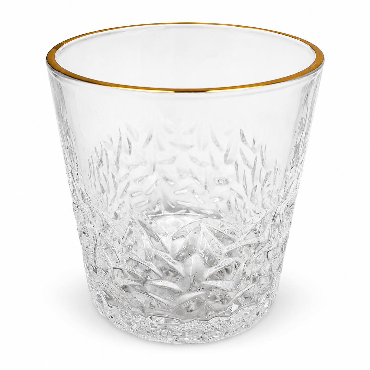 6 Pcs Gold Rim Crystal Glass Set