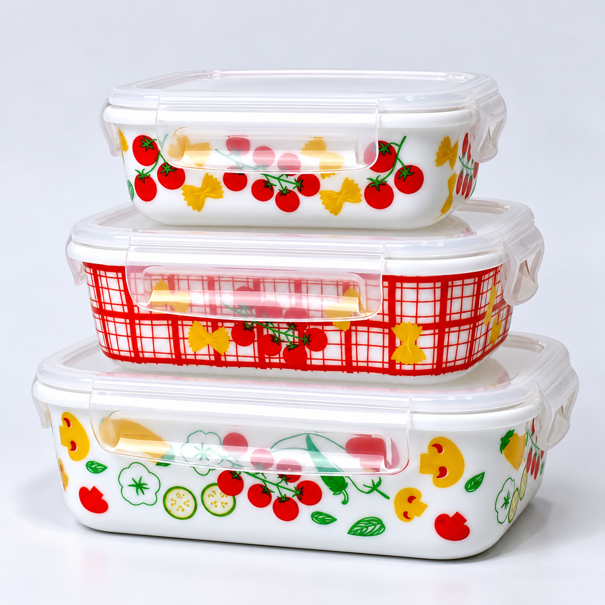 3-Piece Marble Bowl Set – Airtight Food Storage Containers
